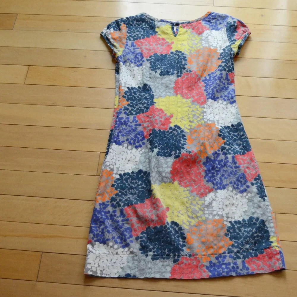 Boden Dress Womens 2R Floral Bold Cap Sleeve Lightweight Blue Yellow Red Orange - Picture 9 of 12
